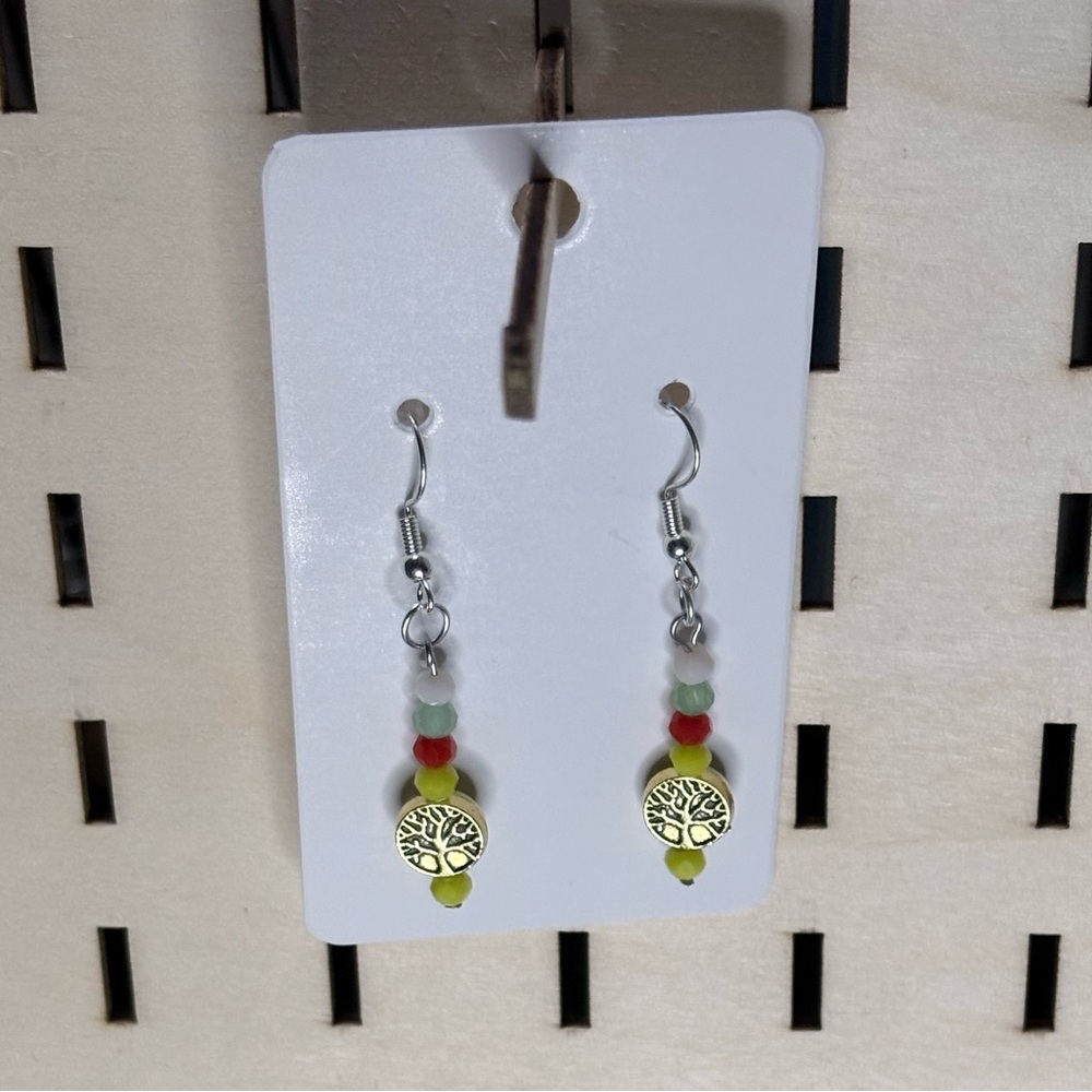 Handcrafted tree of life dangle earrings